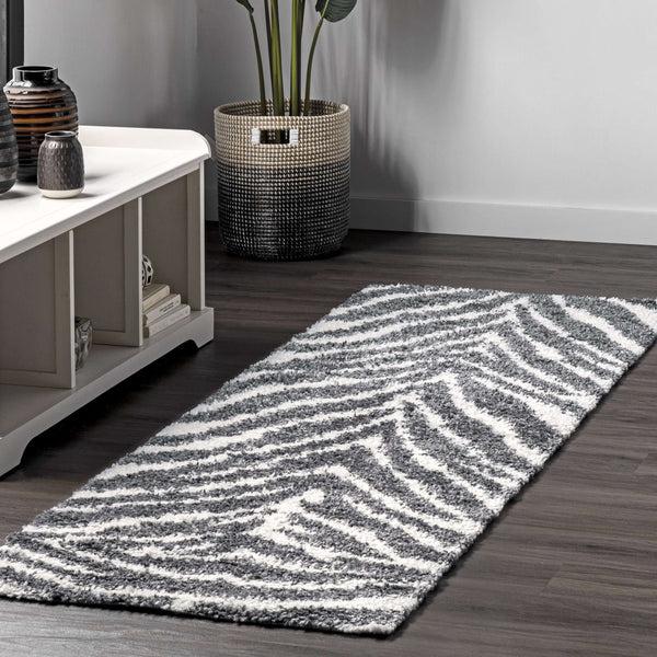 Nuloom Everlynn Zebra Shag Area Rug Off White