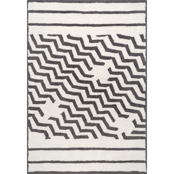 nuloom Fading Chevron Wool Washable Area Rug Ivory