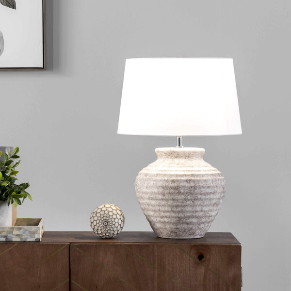 Nuloom Fano 20" Ceramic Table Lamp Antique White