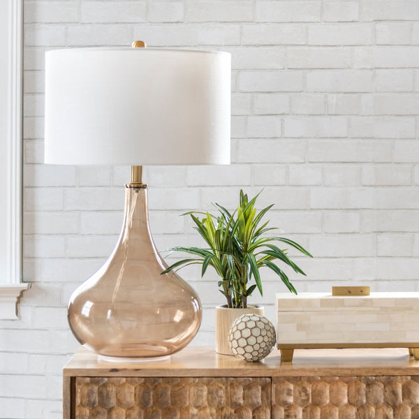 Nuloom Farrell 26" Glass Table Lamp Amber