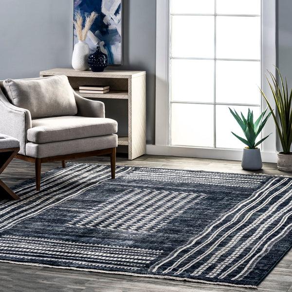 Nuloom Fatimah Modern Striped Area Rug Gray
