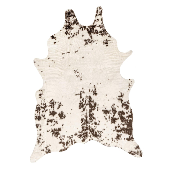nuloom Faux Cowhide Washable Area Rug Off White