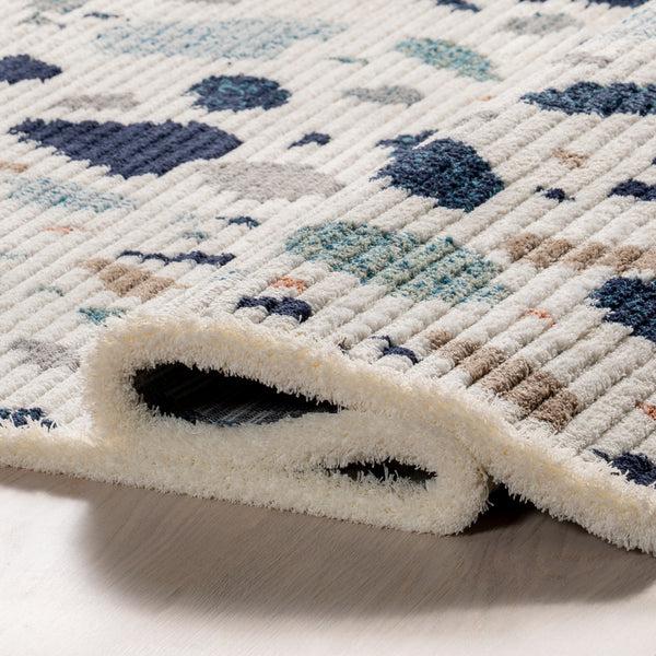 Nuloom Fern Modern Terrazzo Fringe Area Rug Blue
