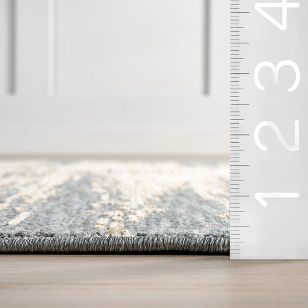 Nuloom Fiadh Abstract Fringe Area Rug Blue
