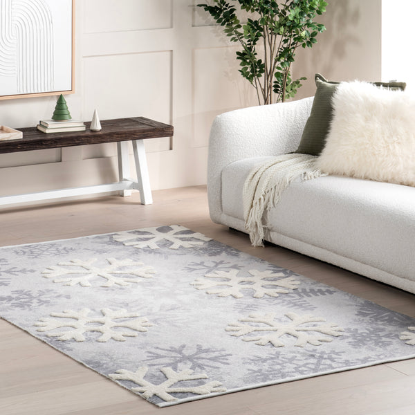 Nuloom Fiona High-Low Snowfall Area Rug Grey
