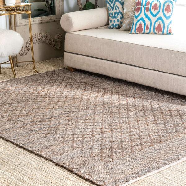 Nuloom Flatwoven Ammons Trellis Brown
