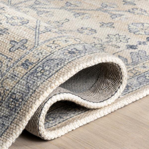 Nuloom Flora Wool And Cotton Area Rug Slate Blue