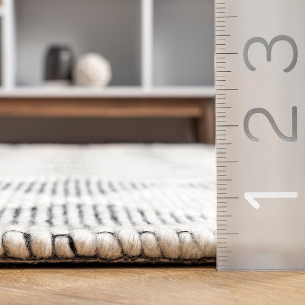 Nuloom Fractal Diamond Wool Area Rug Grey