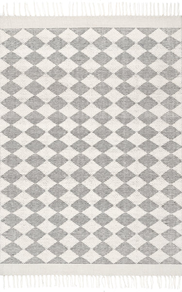 nuloom Fractal Diamond Wool Area Rug Grey