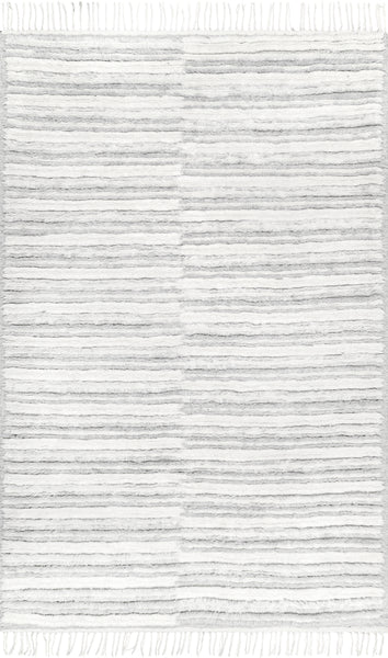 nuloom Fred Striped Shag Area Rug Grey