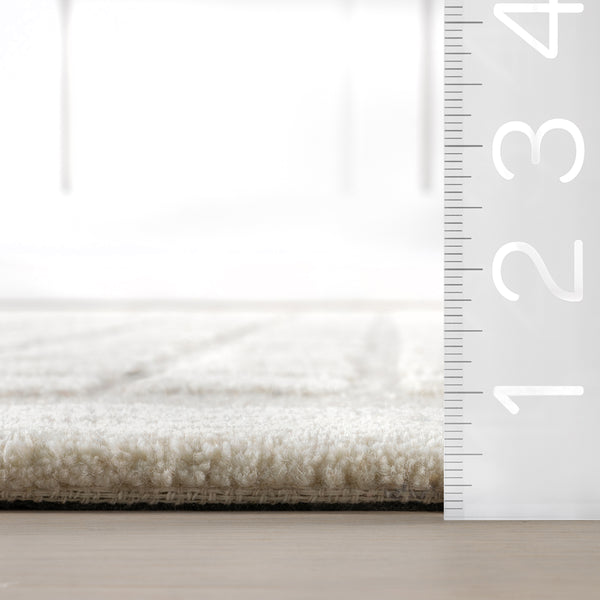 Nuloom Fritz Checkered Wool Area Rug Beige