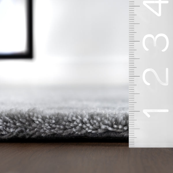 Nuloom Gaia New Zealand Wool Shag Area Rug Grey
