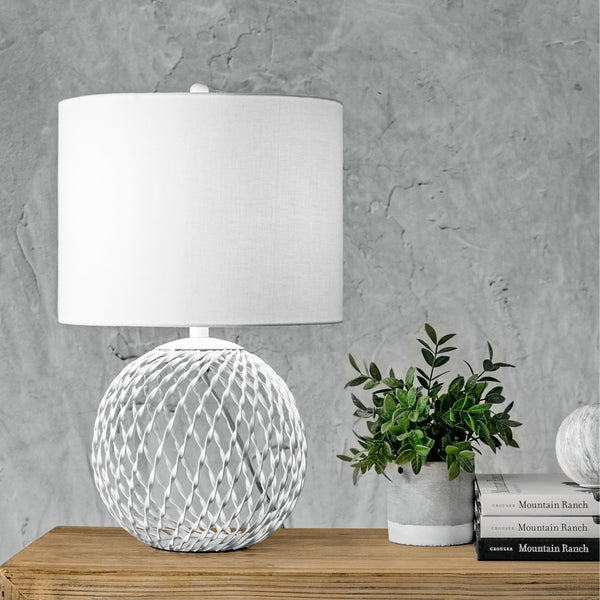 Nuloom Galena 20" Iron Table Lamp White