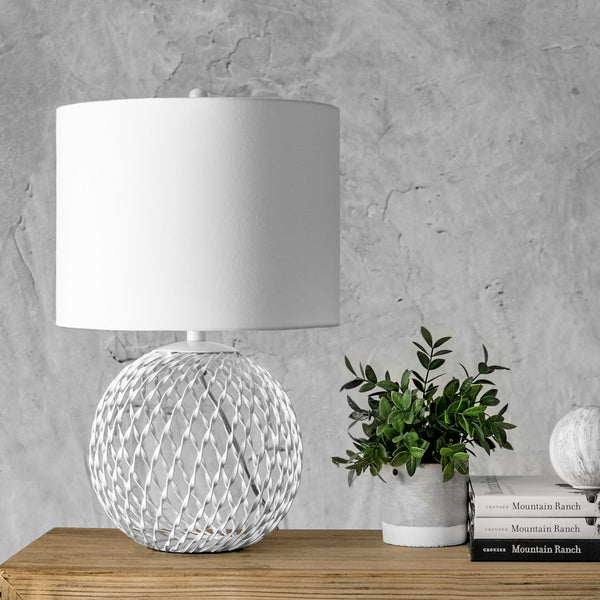 Nuloom Galena 20" Iron Table Lamp White