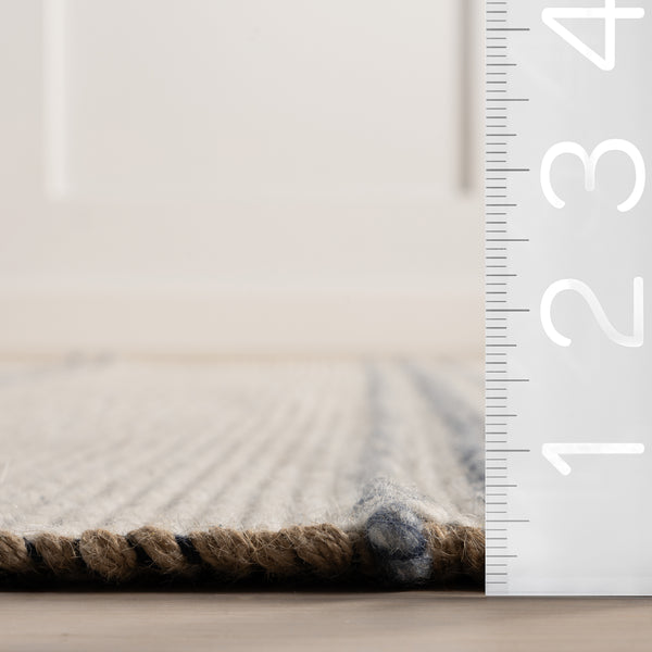 Nuloom Garnet Striped Wool Area Rug Ivory