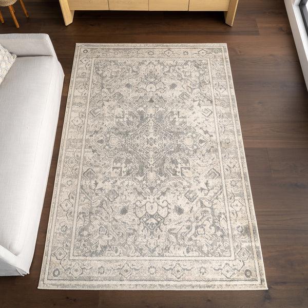 Nuloom Gem Traditional DIstressed Area Rug Grey