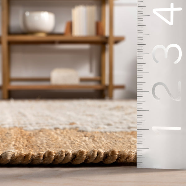 Nuloom Geneva Tasseled Jute Area Rug Natural