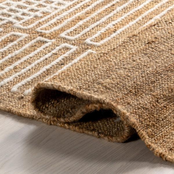 Nuloom Geneva Tasseled Jute Area Rug Natural