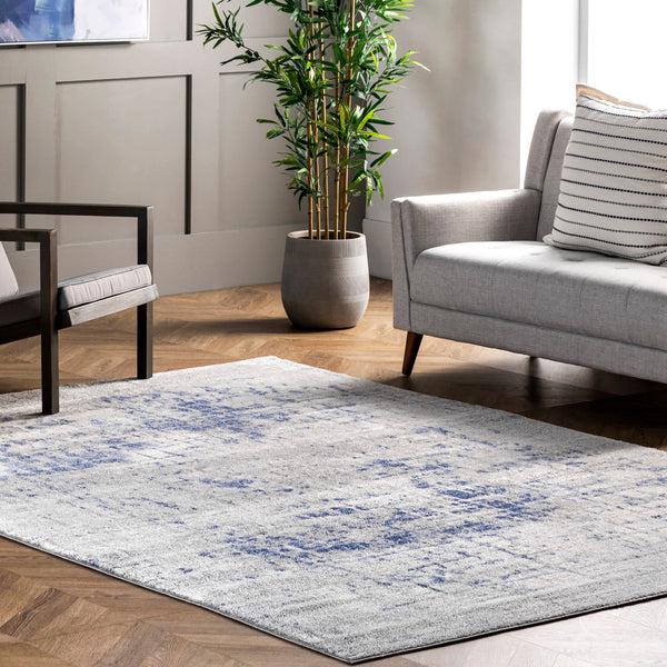 Nuloom Georgie Abstract Grid Area Rug Light Grey