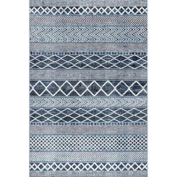nuloom Ginnie Washable Banded Area Rug Blue