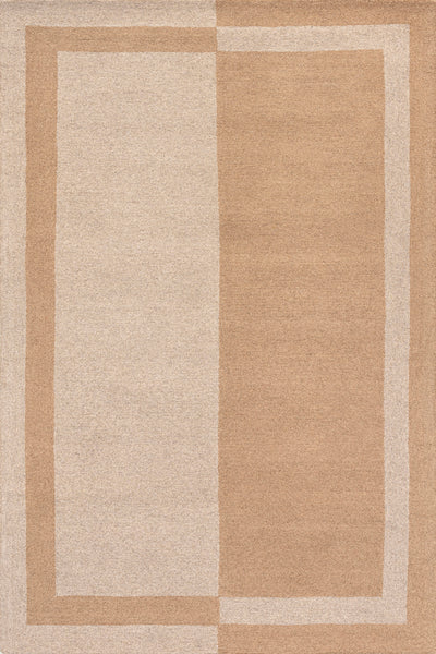 nuloom Gino Two-Tone Bordered Wool Area Rug Beige