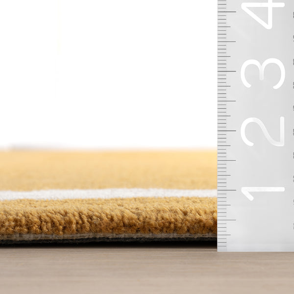 Nuloom Grace Bordered Wool Area Rug Golden Yellow
