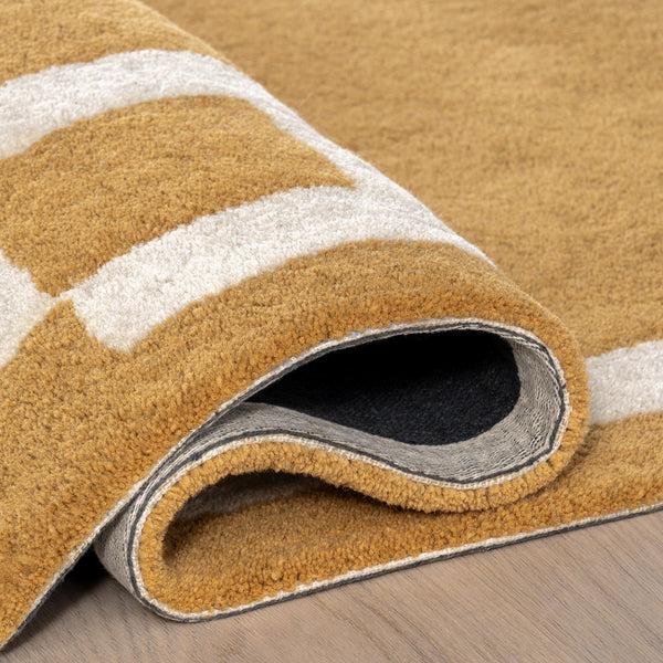Nuloom Grace Bordered Wool Area Rug Golden Yellow