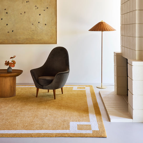 Nuloom Grace Bordered Wool Area Rug Golden Yellow