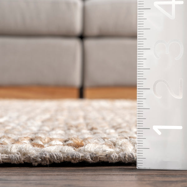 Nuloom Grassland Handwoven Jute Area Rug Ivory