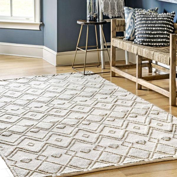 Nuloom Greta Dotted Diamonds Texture Ivory