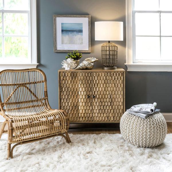 Nuloom Gretna 25" Rattan & Iron Table Lamp Brass