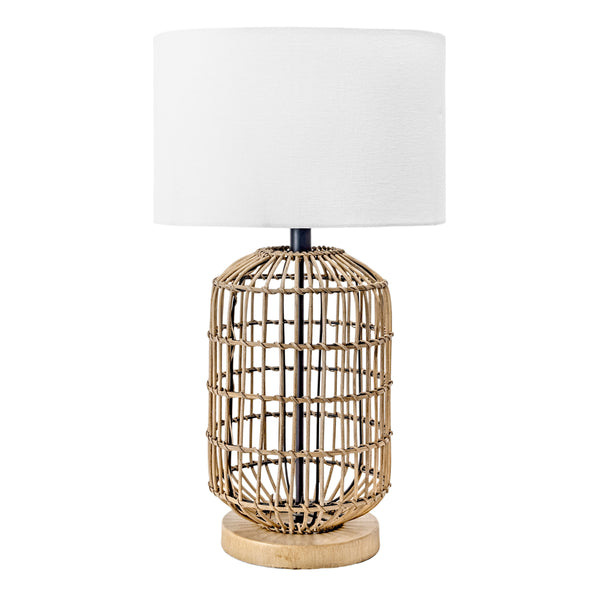nuloom Gretna 25" Rattan & Iron Table Lamp Brass