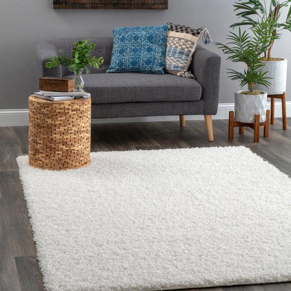Nuloom Gwenyth Solid Shag Area Rug White