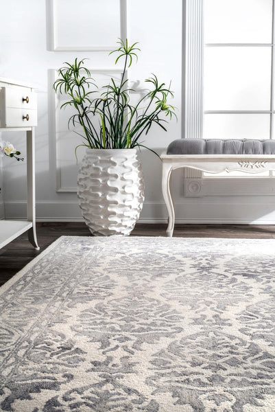 Nuloom Hand Looped Krause Area Rug Light Grey