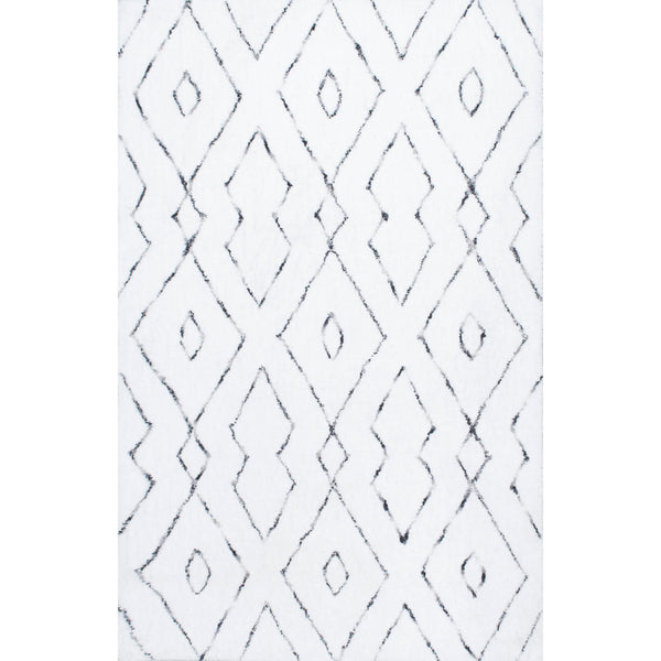 nuloom Hand Tufted Beaulah Shaggy Area Rug White