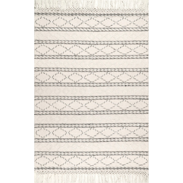 nuloom Hand Woven Delaney Tassel Ivory