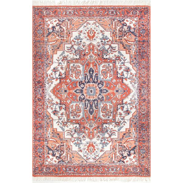 Nuloom Hand Woven Werner Fringe Area Rug Rust