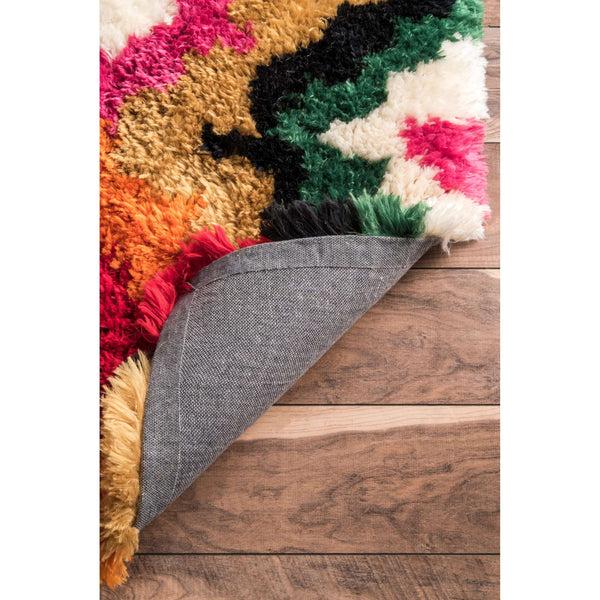 Nuloom Handmade Carnival Abbey Shaggy Multi