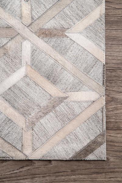Nuloom Handmade Cowhide Chanda Area Rug Grey
