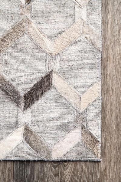 Nuloom Handmade Cowhide Grenier Area Rug Grey