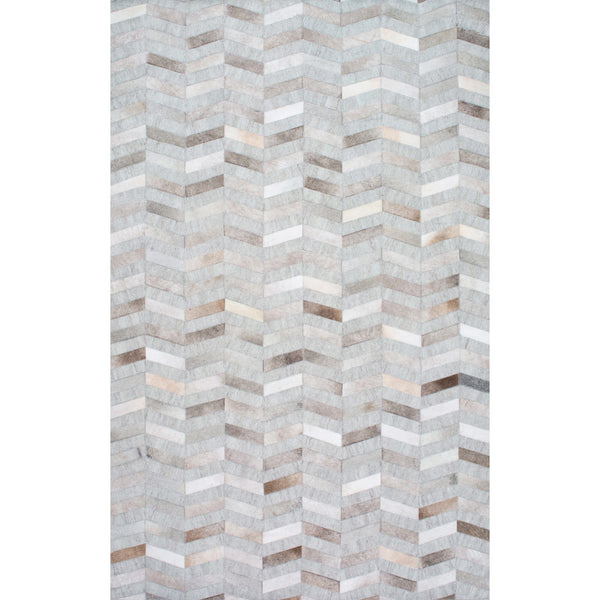 nuloom Handmade Cowhide Mitch Area Rug Silver