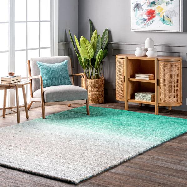 Nuloom Handmade Ombre Shag Turquoise