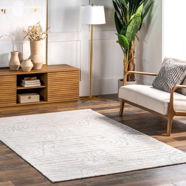 Nuloom Hartley Retro Geometric Wool Area Rug Grey