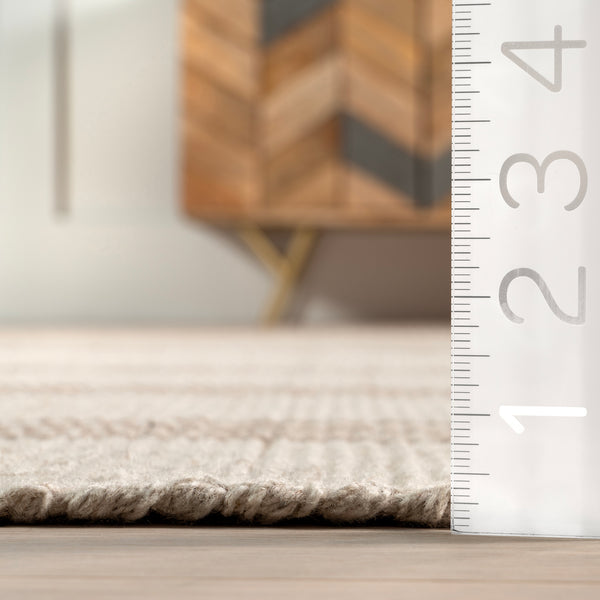 Nuloom Hawthorn Striped Wool Area Rug Ivory
