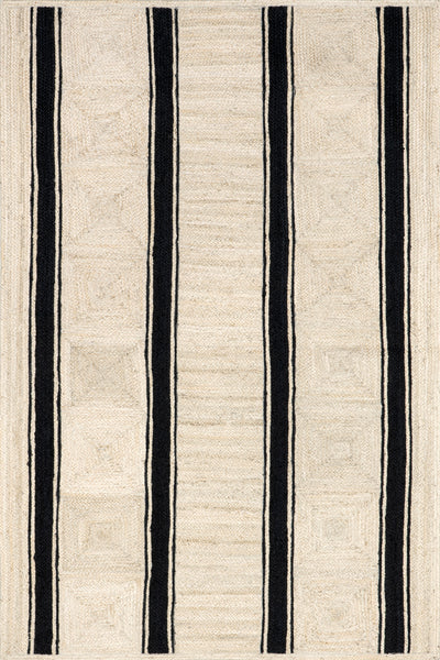 nuloom Hedgerow Striped Jute Area Rug Ivory