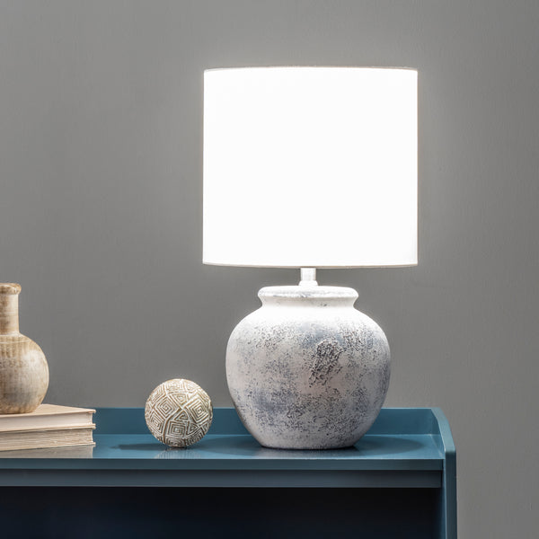 Nuloom Hilma 22" Distressed Ceramic Table Lamp Gray