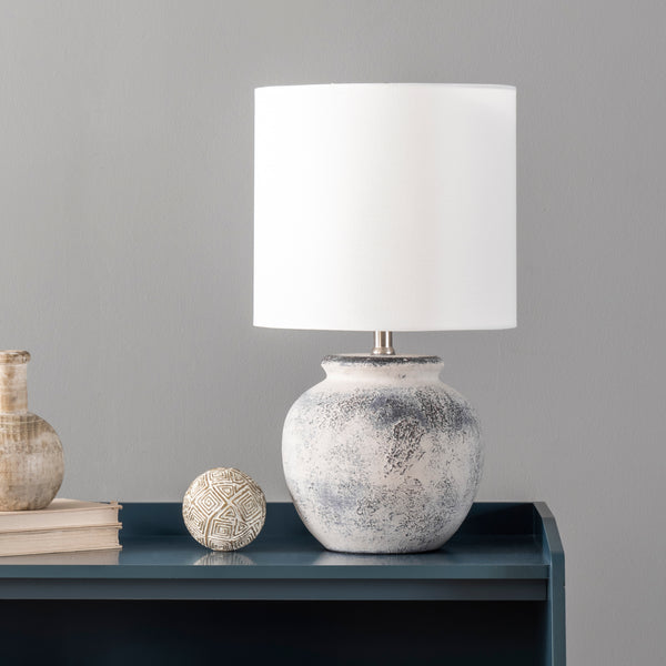 Nuloom Hilma 22" Distressed Ceramic Table Lamp Gray