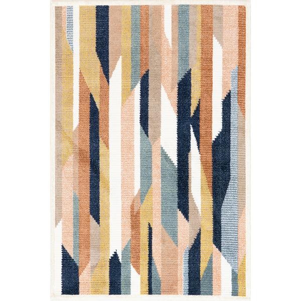 nuloom Inga Modern Abstract Fringe Area Rug Blue