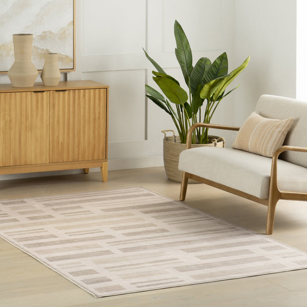 Nuloom Nuloom Isyra Striped Washable Area Rug Beige