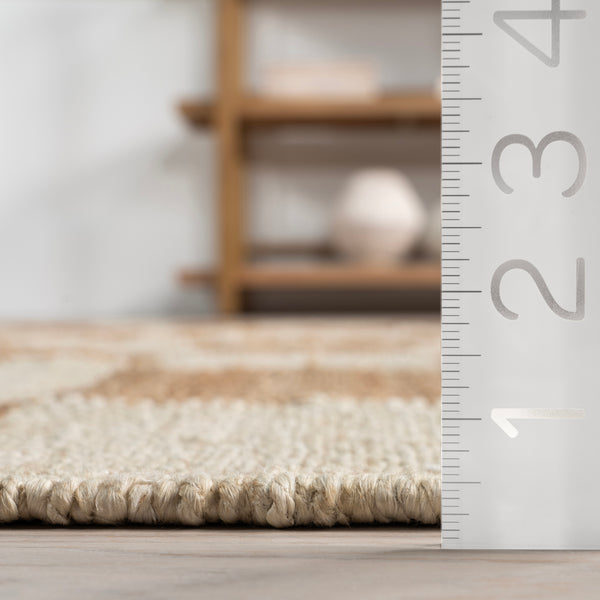 Nuloom Izara Checkered Jute Area Rug Natural
